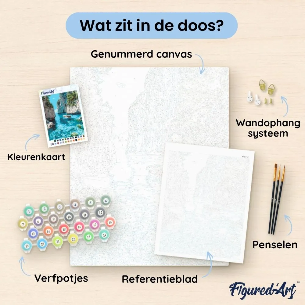 Figured'Art Venetië Kanaal bij zonsondergang schilderen op nummer 40x50