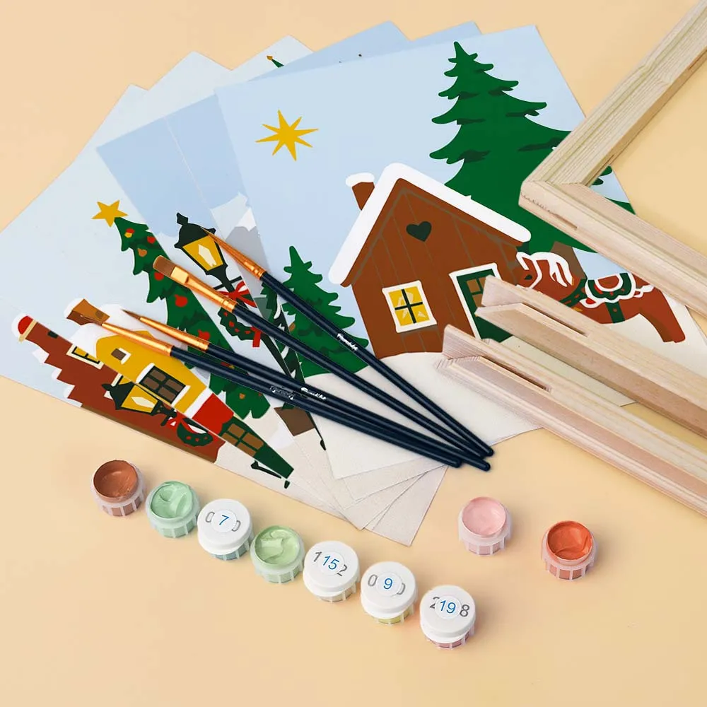 Figured'Art Kerst in Europa mini schilderen op nummer 6 stuks