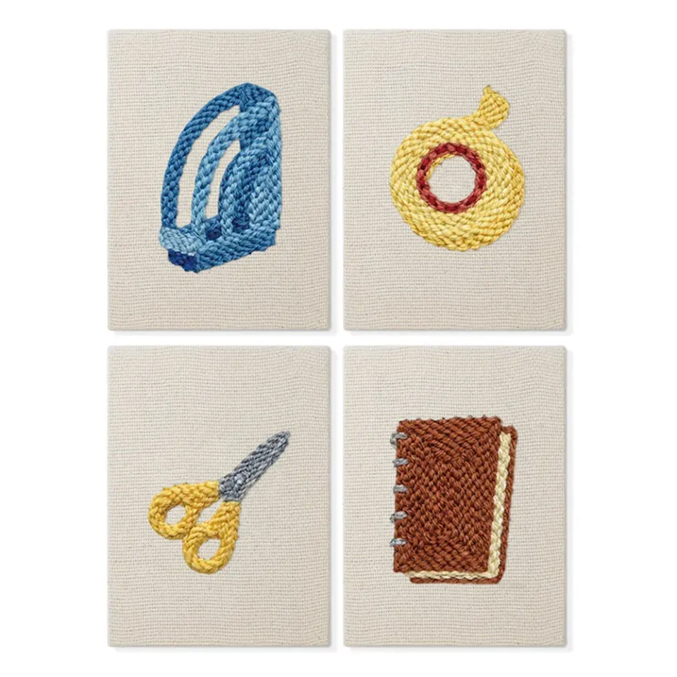 Figured'Art Punch Needle Set Bureau Essentials 2 kit 4 stuks met frames