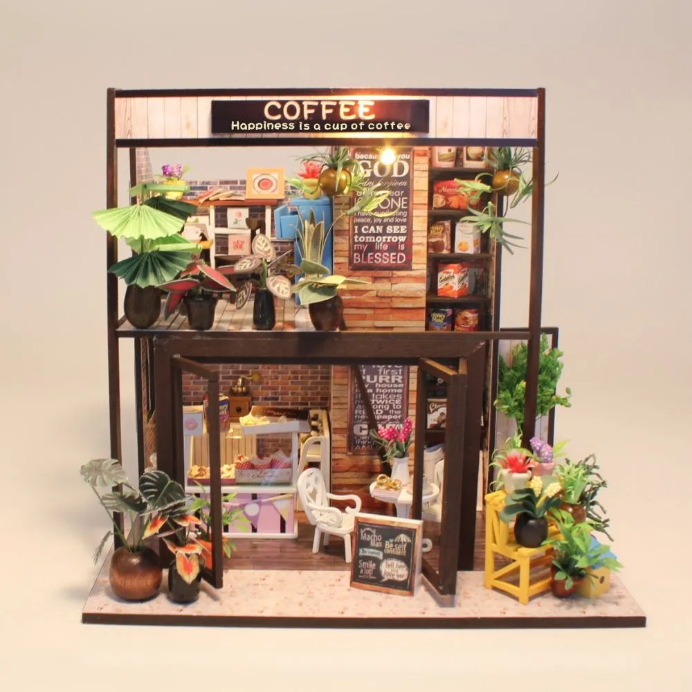 Figured'Art Pause Café miniatuurhuisje bouwpakket 232 stuks met led