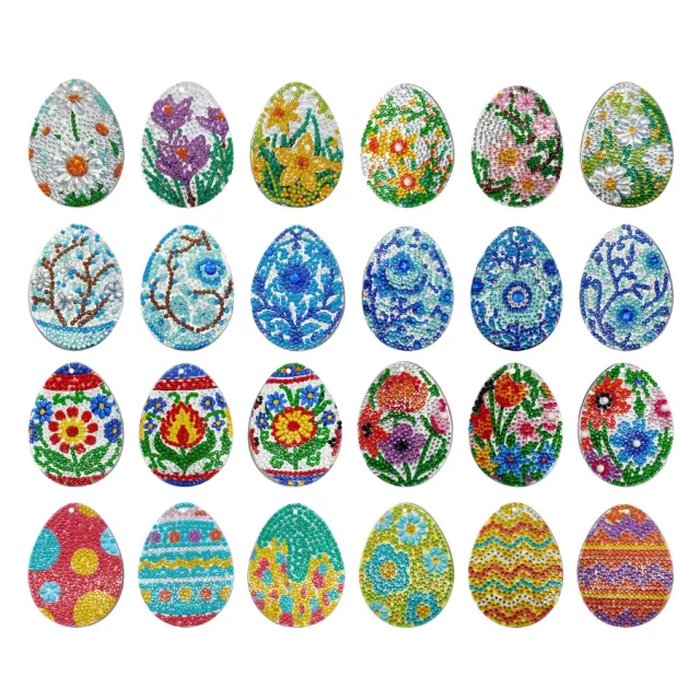 Craft Buddy Crystal Art Easter Eggs hangers diamond painting 24 stuks