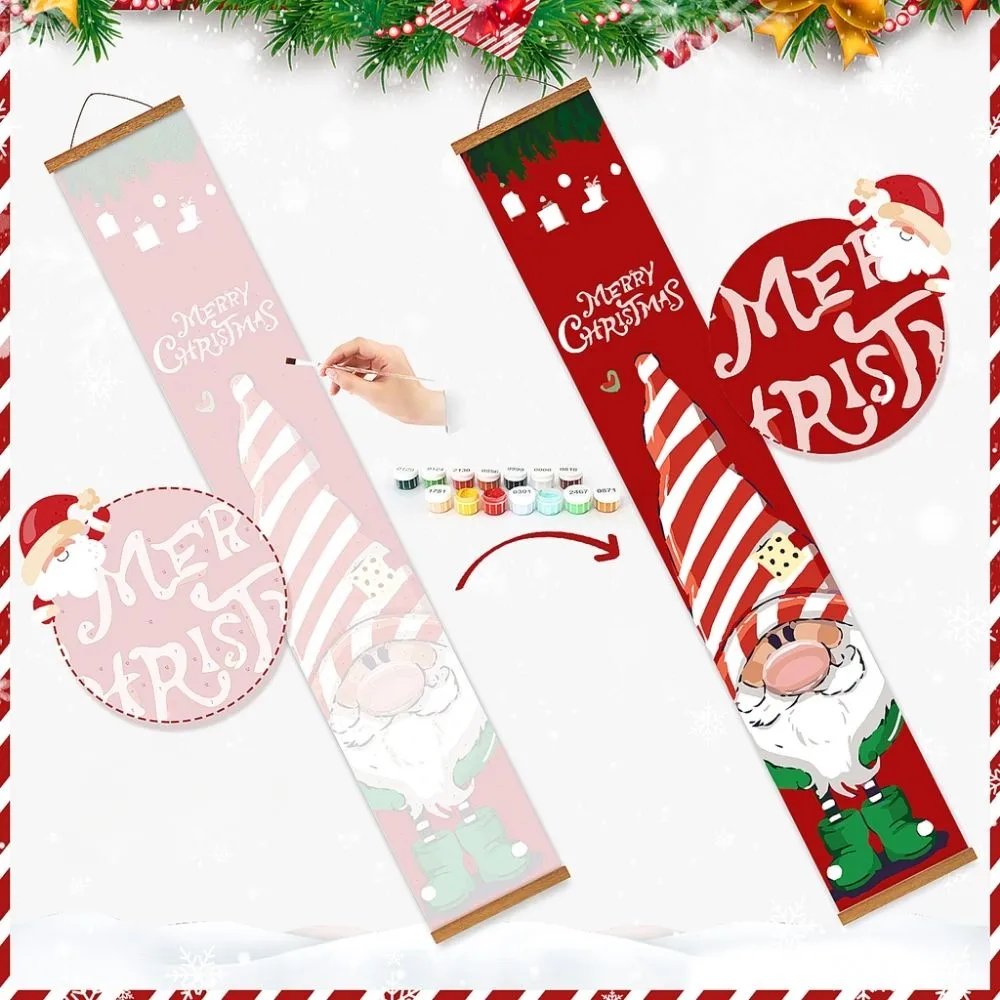 Figured'Art Kerstgnomen deur banner schilderen op nummer 20x120