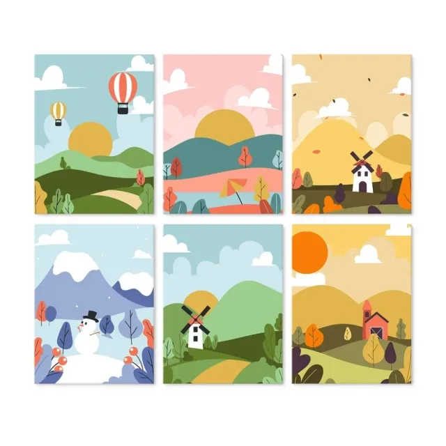 Figured'Art Mini Serie Schilderen op Nummer 15x20 cm 6 stuks seizoenen