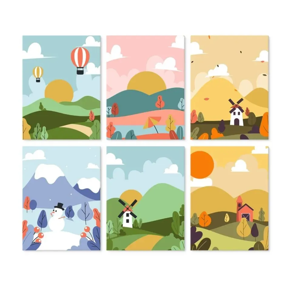 Figured'Art Mini Serie Schilderen op Nummer 15x20 cm 6 stuks seizoenen