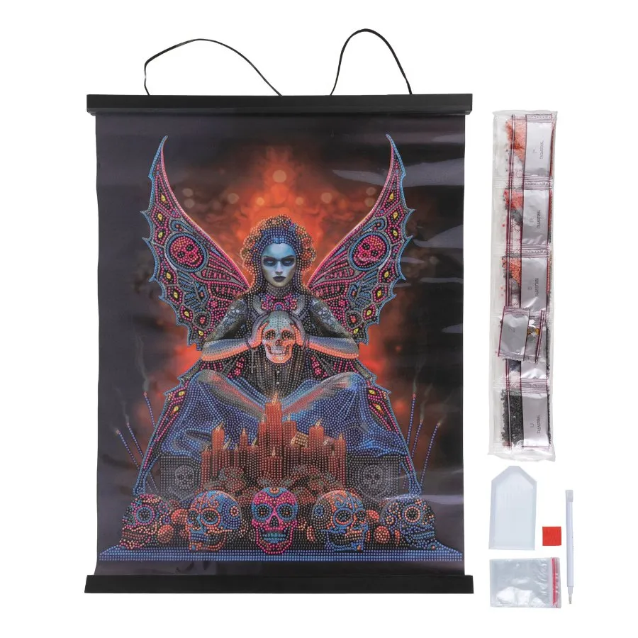 Craft Buddy Crystal Art Skull Fairy scroll 40x50cm Anne Stokes