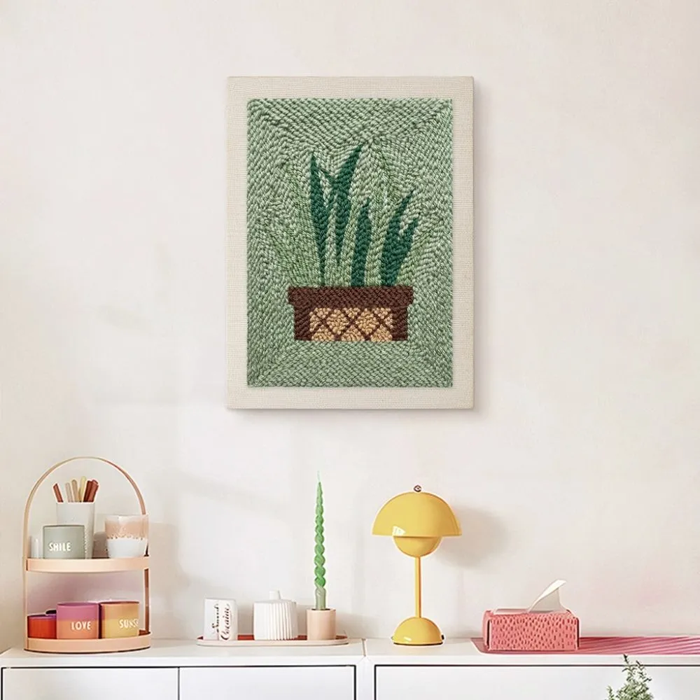Figured'Art Sansevieria punch needle pakket 20x30 cm met frame