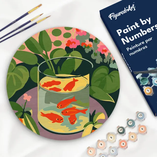 Figured'Art De goudvissen Matisse schilderen op nummer schijf 30 cm