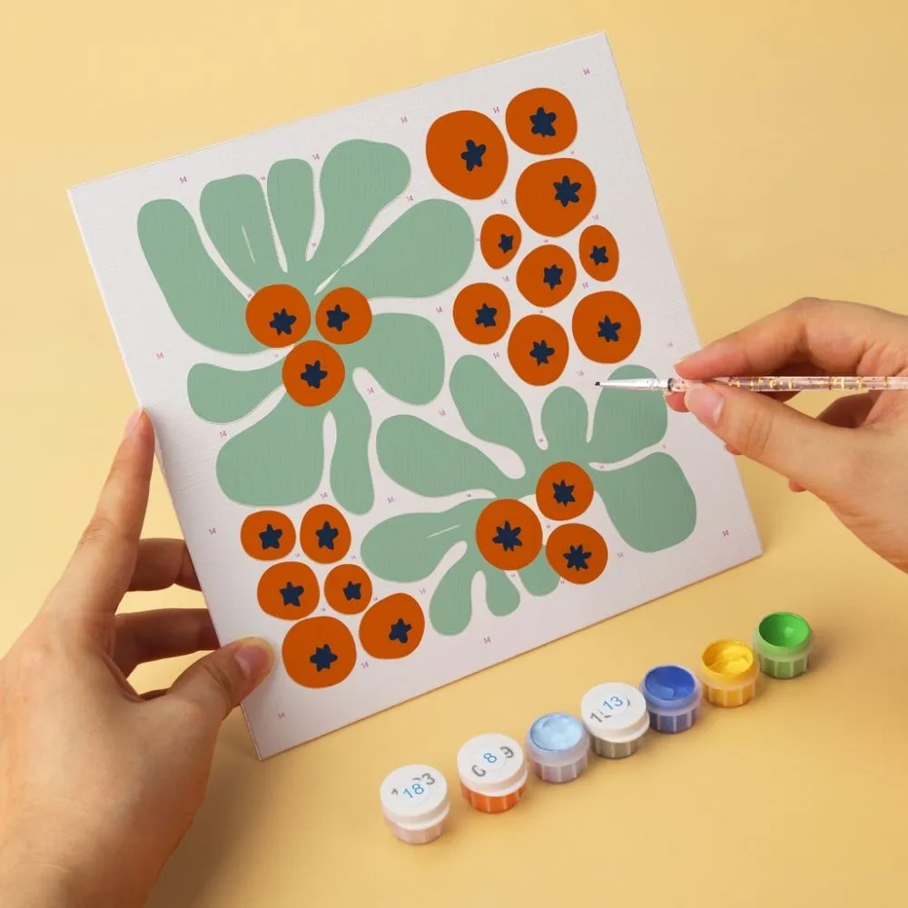 Figured'Art Mini Serie Bloemenpatroon schilderen op nummer 6 stuks 20x20cm