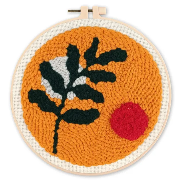 Figured'Art Botanische abstractie 1 punch needle pakket 20 cm wol
