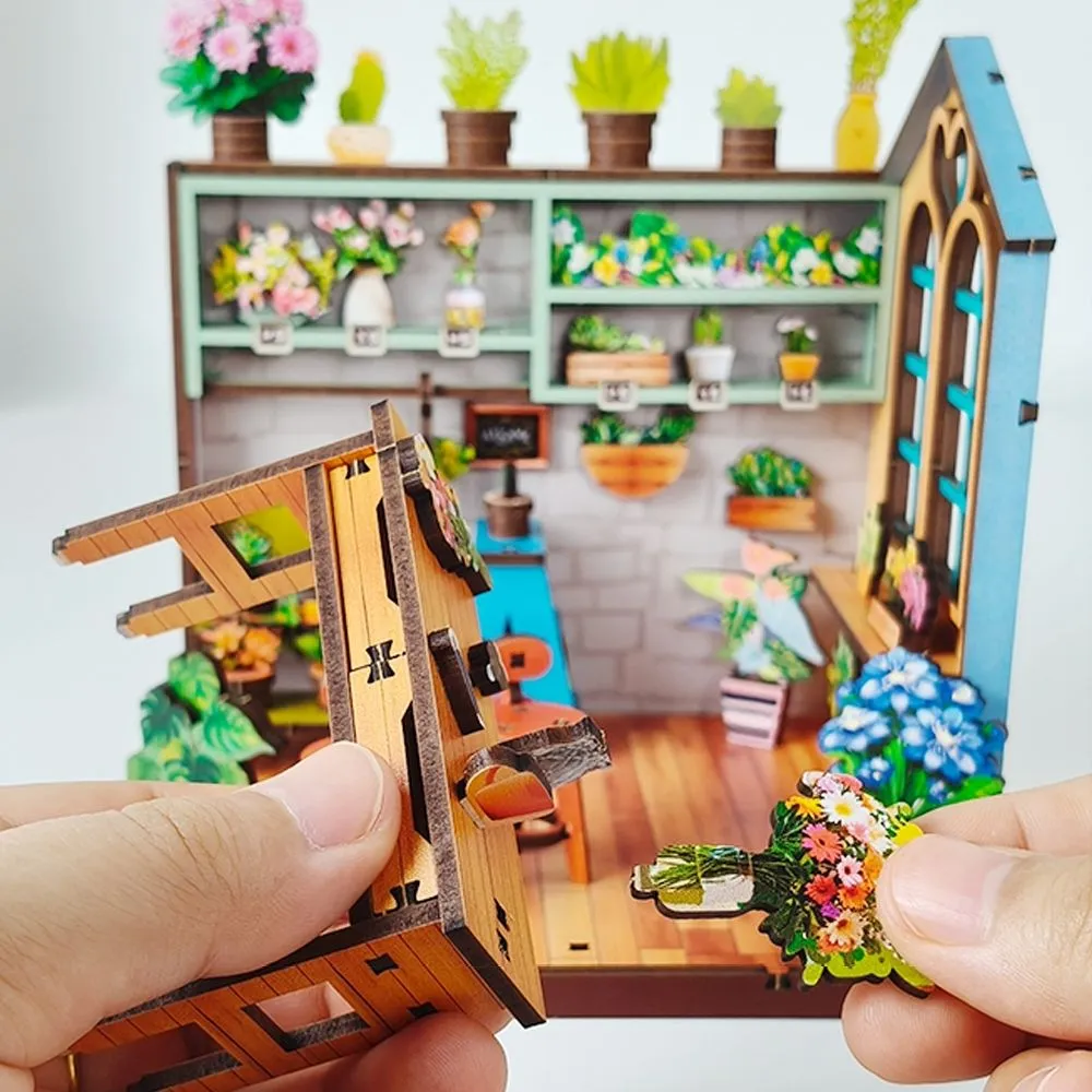 Figured'Art Hoek van de Bloemenwinkel Miniatuurhuisje 3D Puzzel 156