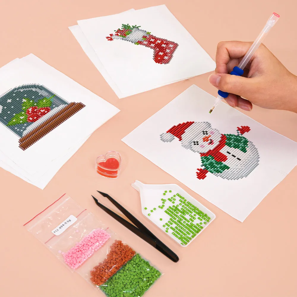 Figured'Art Klassiekers van Kerstmis mini diamond painting 15x20cm 6 stuks