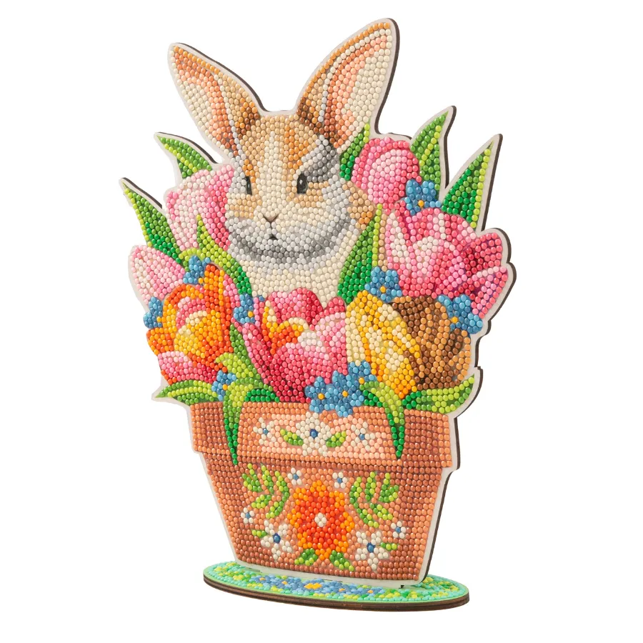 Craft Buddy Crystal Art Bloomscape Bunny houten decoratie 25 cm