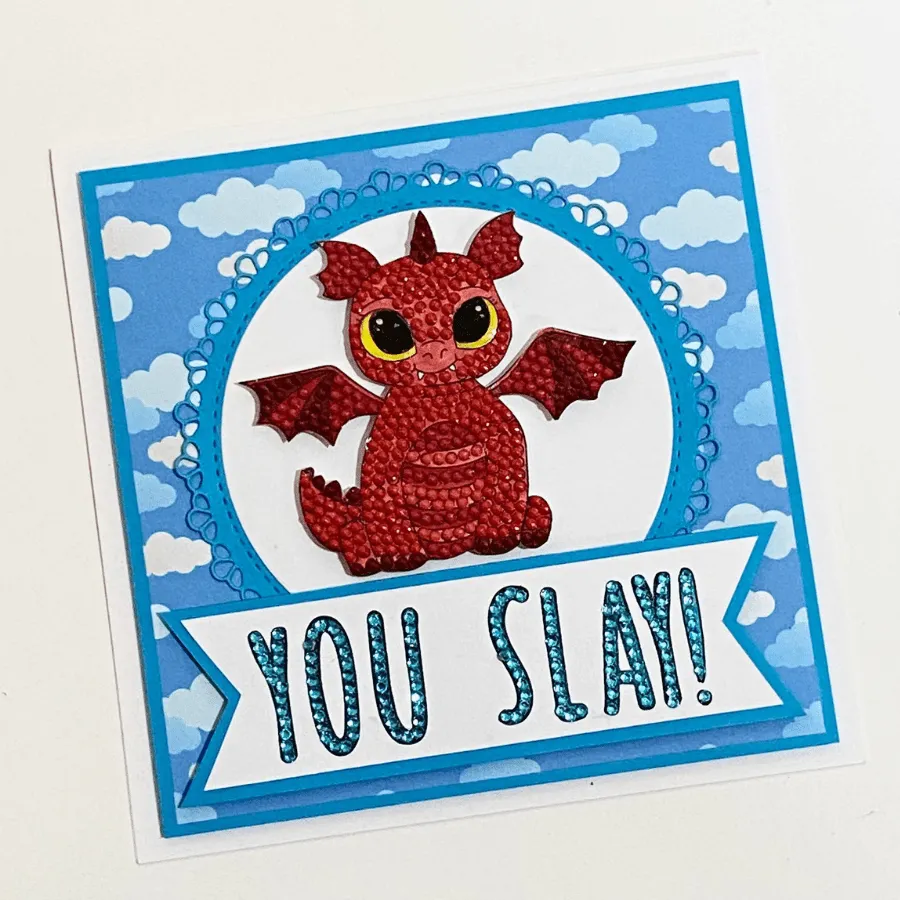 Craft Buddy Crystal Art Magical Dragon stempelset A6 draak