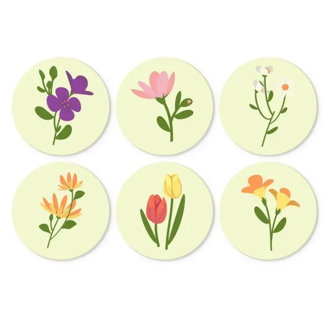Figured'Art Delicaat bloemblaadje schilderen op nummer 6x Ø20cm