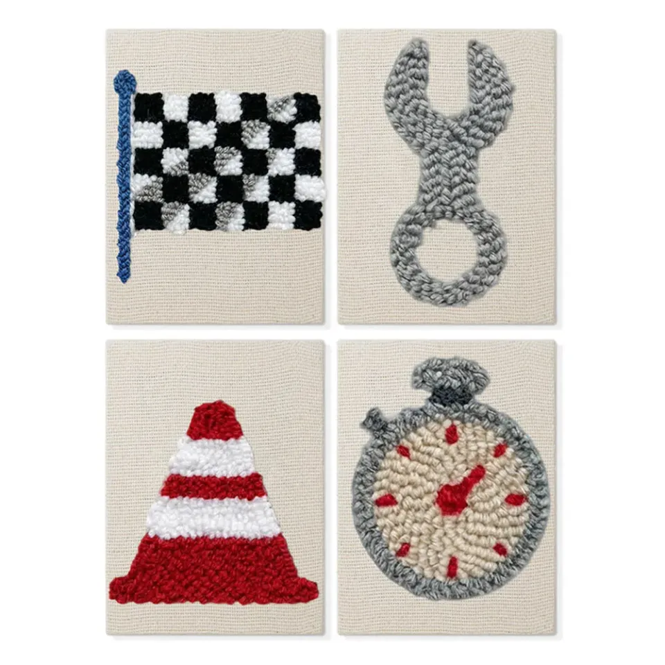 Figured'Art Punch Needle Stedelijke Iconen 2 borduurset 15x20cm 4 stuks