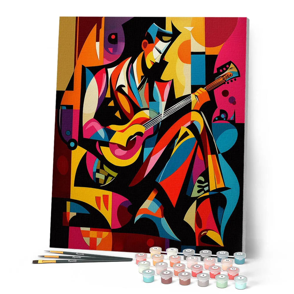 Figured'Art Gedurfd Abstract Gitarist schilderen op nummer 40x50cm
