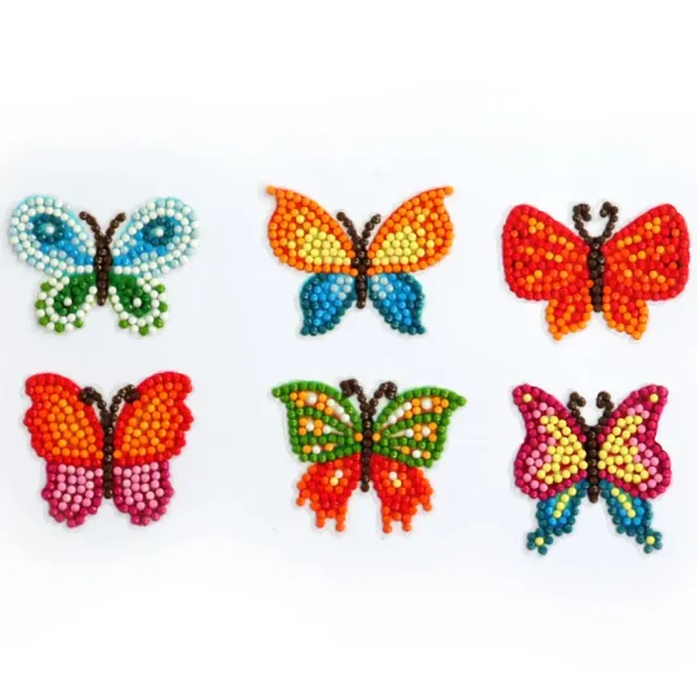 Figured'Art Vlinders diamond painting stickers kinderen 6 stuks