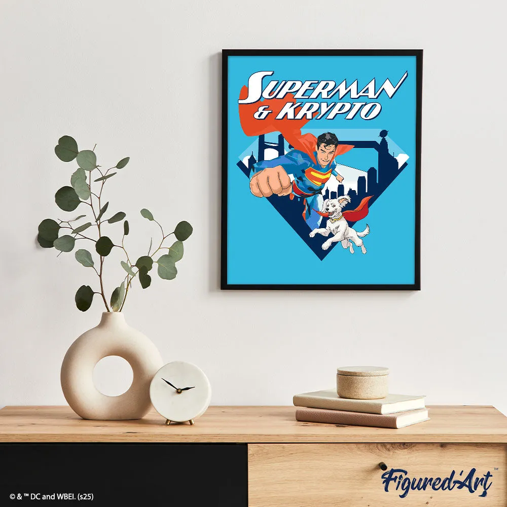 Figured'Art Superman & Krypto Skyline schilderen op nummer 40x50 cm collector
