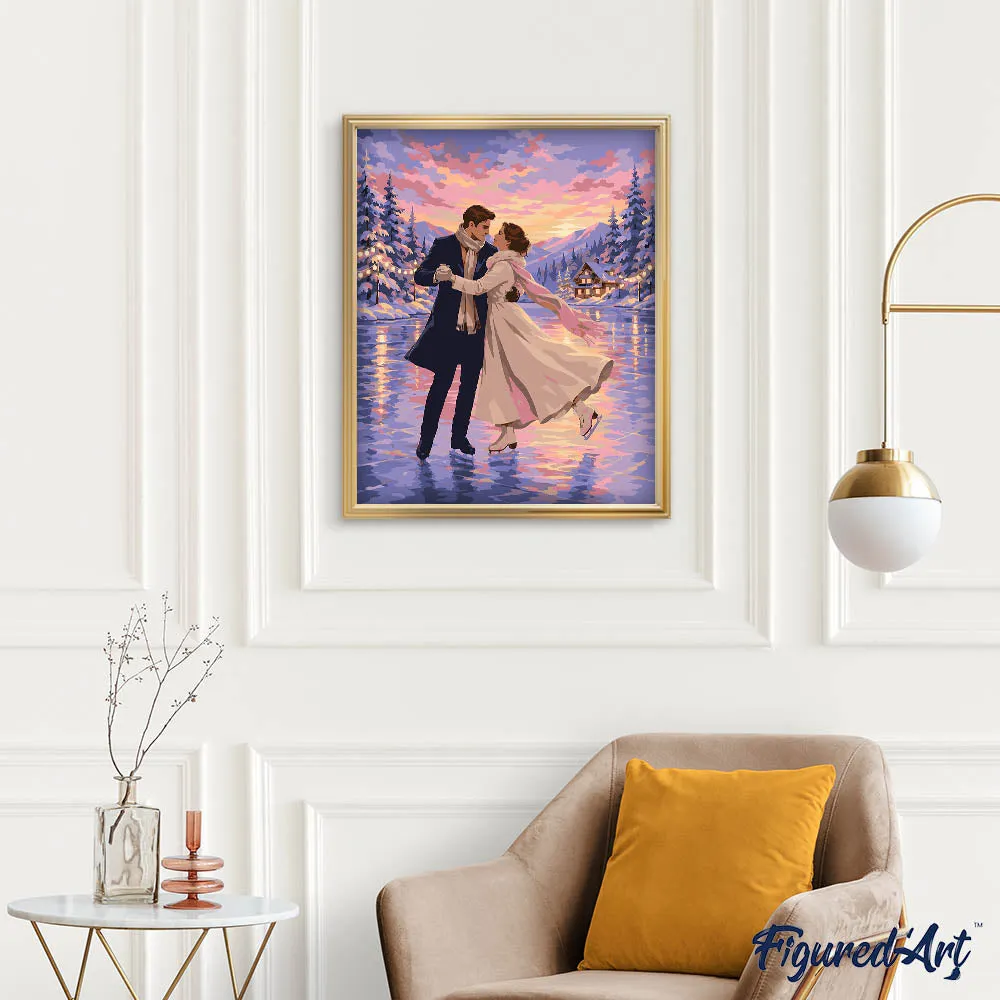 Figured'Art Winterliefde schilderen op nummer 40x50 cm winter