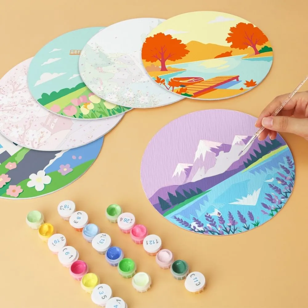 Figured'Art Mini Dromerige landschappen 1 schilderen op nummer 6x Ø20cm
