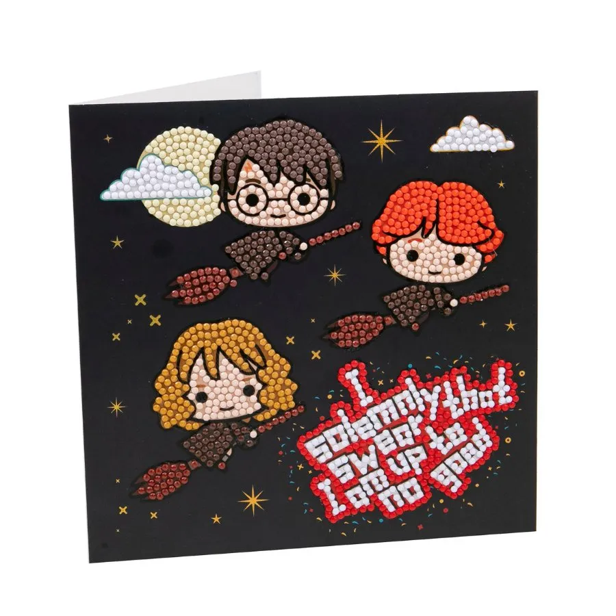 Craft Buddy Crystal Art Harry Potter Flying High kaart 18x18cm