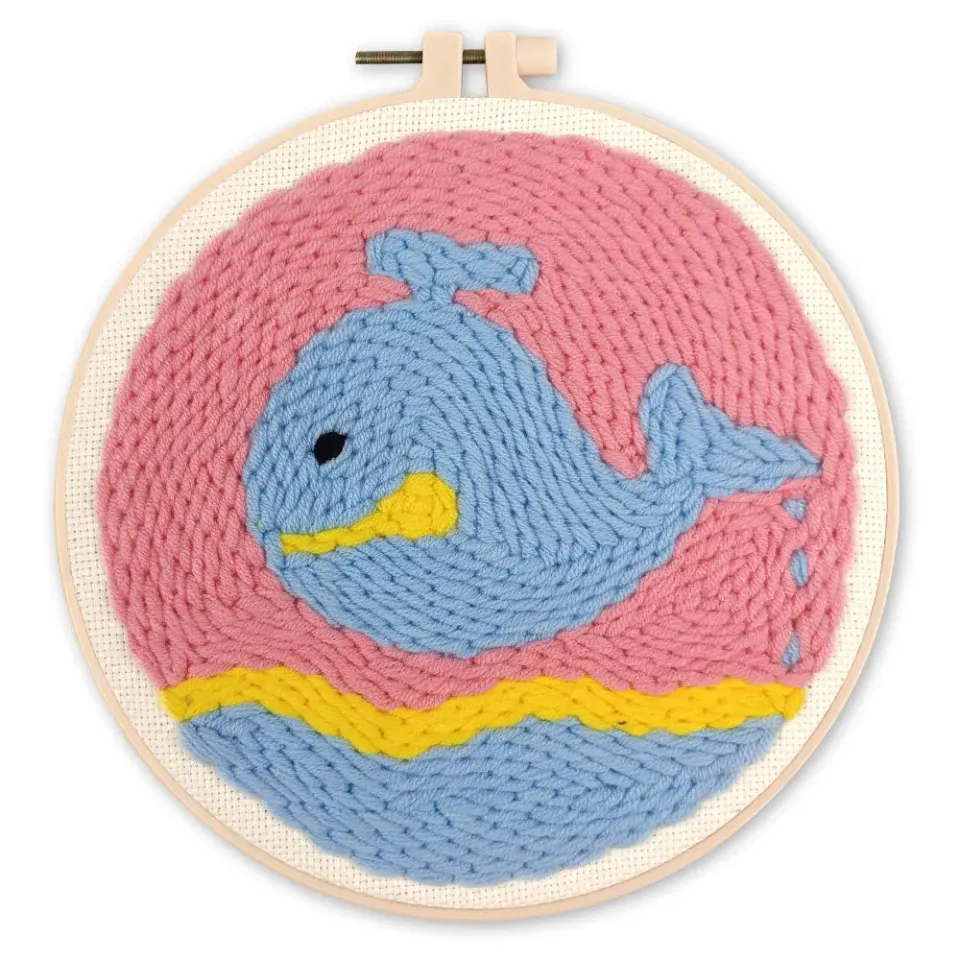 Figured'Art Zwevende Walvis punch needle pakket 20 cm wol