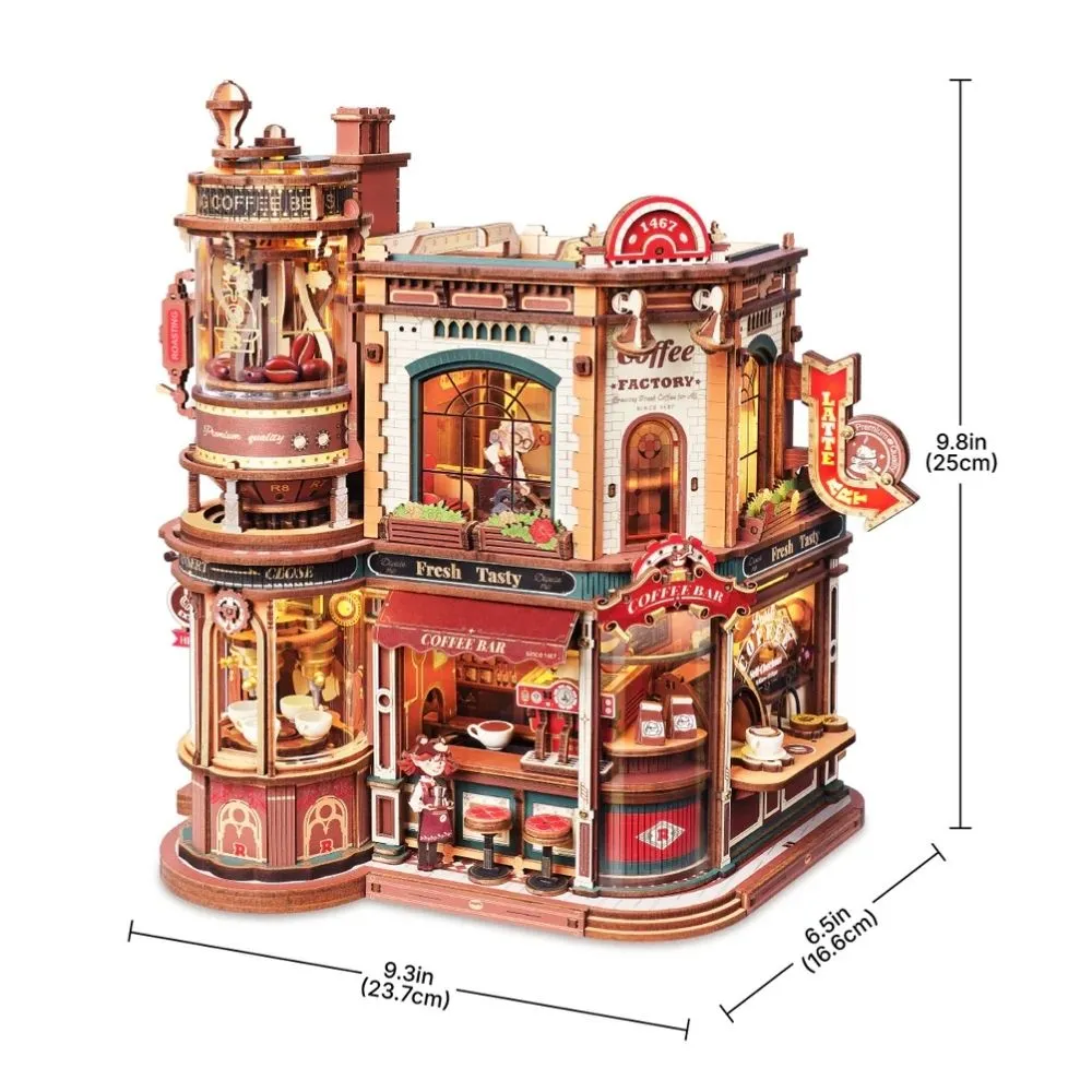 Figured'Art 3D Puzzel Droomkoffie houten bouwpakket 593 stukjes