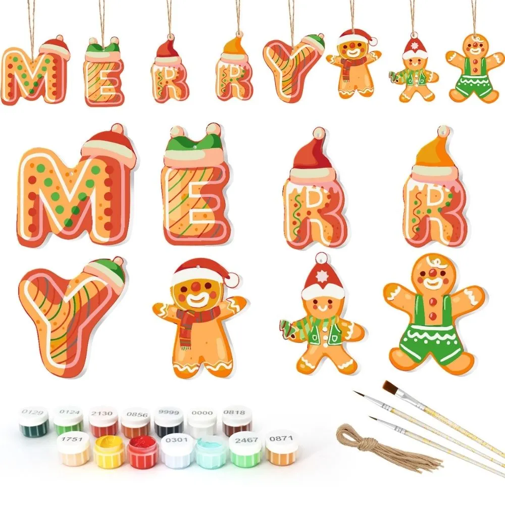 Figured'Art Peperkoek Dromen schilderen op nummer 8 houten ornamenten