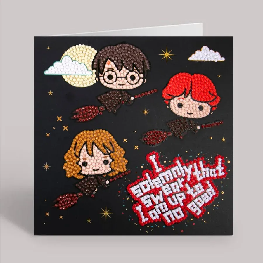 Craft Buddy Crystal Art Harry Potter Flying High kaart 18x18cm