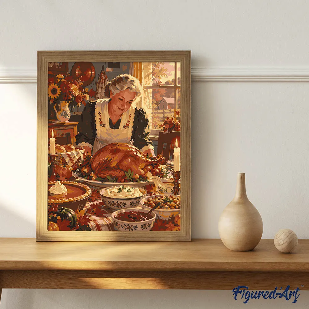 Figured'Art Thanksgiving bij Oma schilderen op nummer 40x50cm