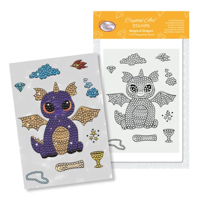 Craft Buddy Crystal Art Magical Dragon stempelset A6 draak