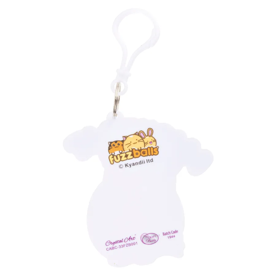 Craft Buddy Crystal Art Fuzzballs sleutelhanger I Licked It 9 cm
