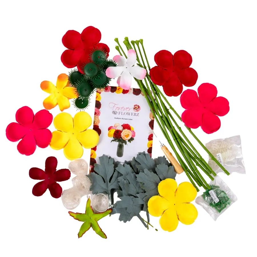 Craft Buddy Forever Flowerz Ranunculus boeket knutselset 30 stuks
