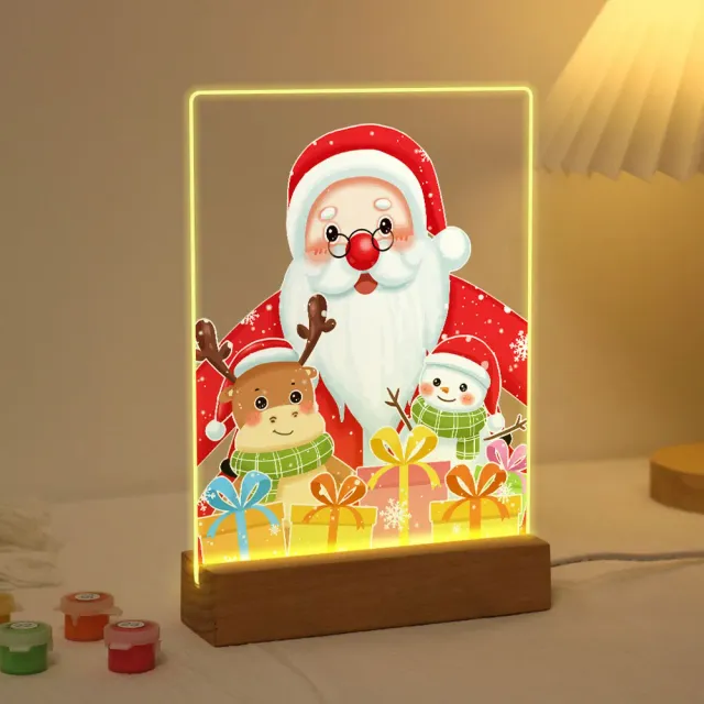 Figured'Art Kerstman 04 schilderen op nummer 15x20 cm met LED