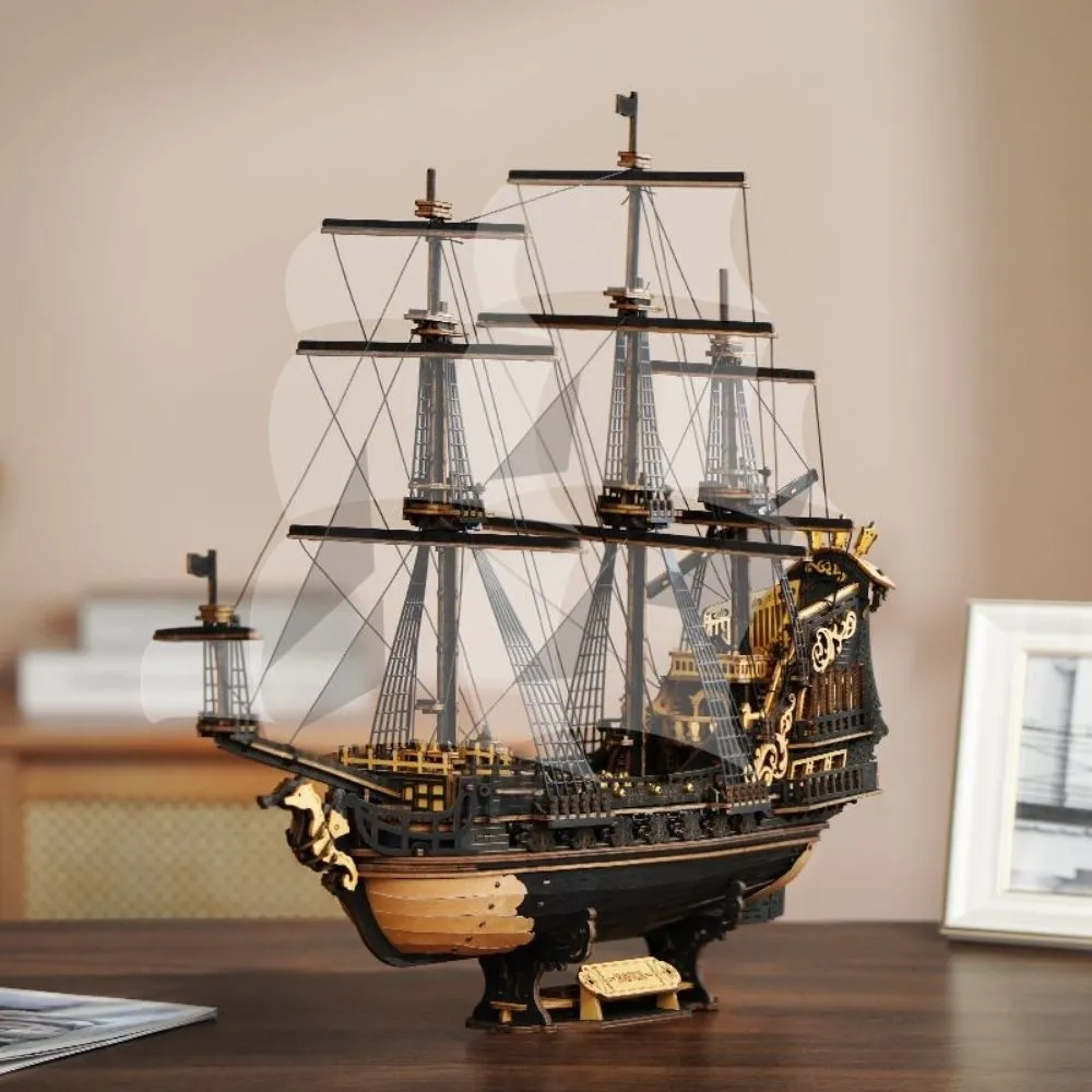 Figured'Art Zeepaardschip 3D puzzel hout 603 stukjes schip