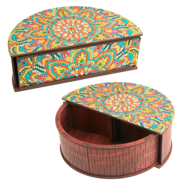 Craft Buddy Crystal Art Mandala Treasure houten box kit 19,5cm
