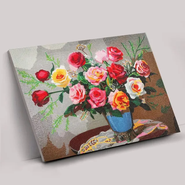 Craft Buddy Crystal Art Vintage Roses canvas kit 40x50cm full