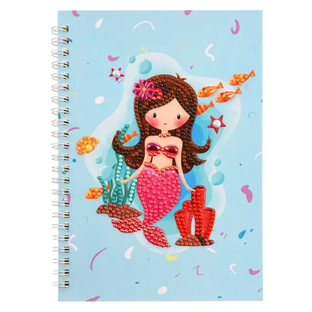 Figured'Art Diamond Painting boek Lichtblauwe Zeemeermin A5