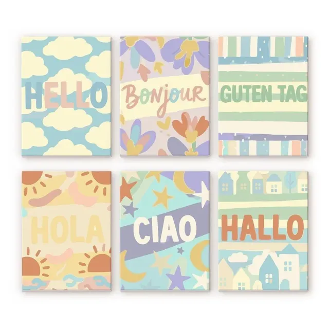 Figured'Art Hallo Wereld 1 mini schilderen op nummer 6x 15x20 cm