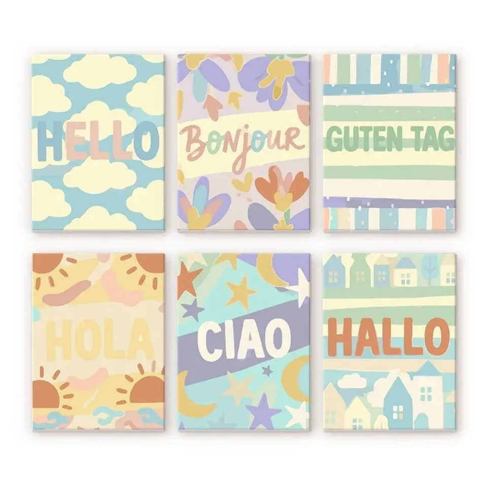 Figured'Art Hallo Wereld 1 mini schilderen op nummer 6x 15x20 cm