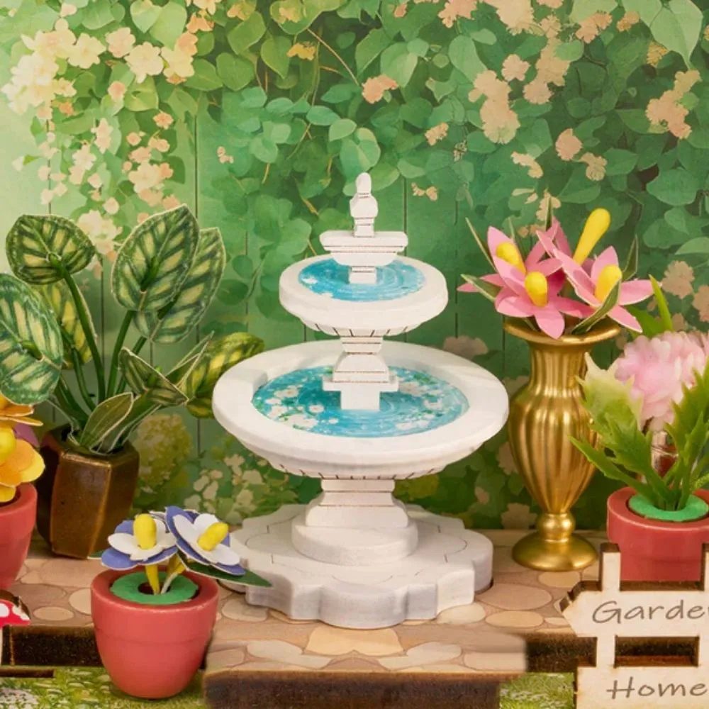 Figured'Art Green fontein-tuin miniatuurhuisje 3D puzzel 115st