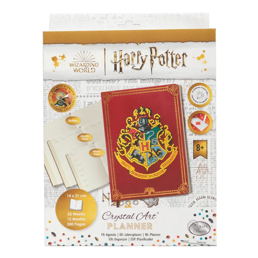 Craft Buddy Crystal Art Hogwarts Crest planner A5
