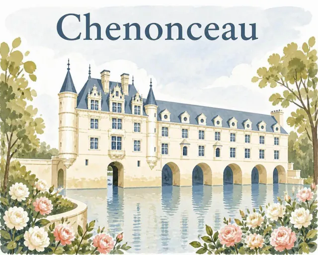 Figured'Art Kasteel van Chenonceau schilderen op nummer 40x50 cm eenvoudig