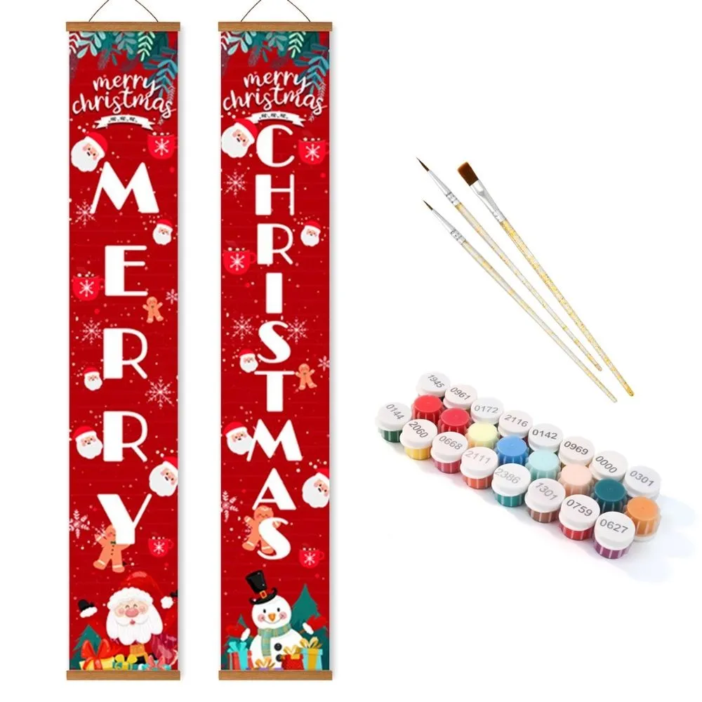 Figured'Art Stille Nacht deur banner schilderen op nummer 2x 20x120 cm