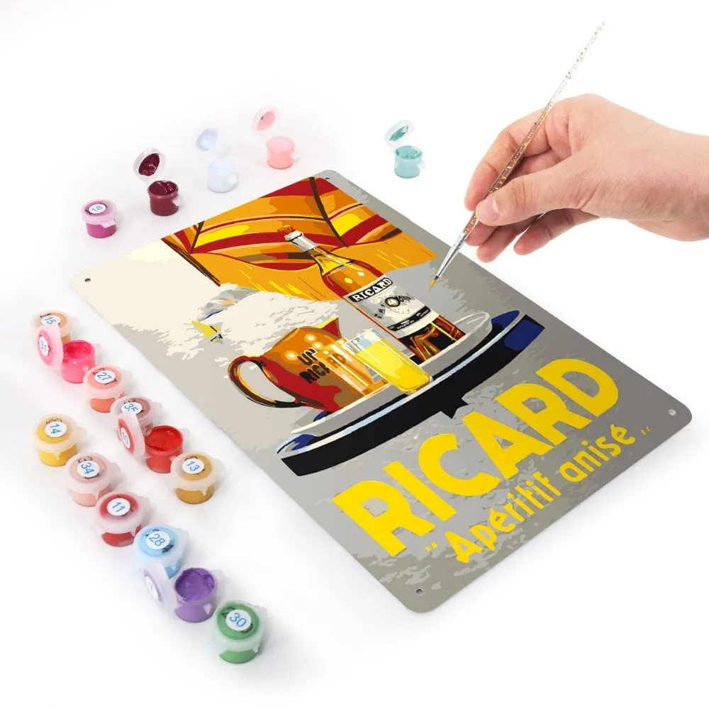 Figured'Art Ricardo Aperitief Anijs Grijs metalen poster 30x20 cm