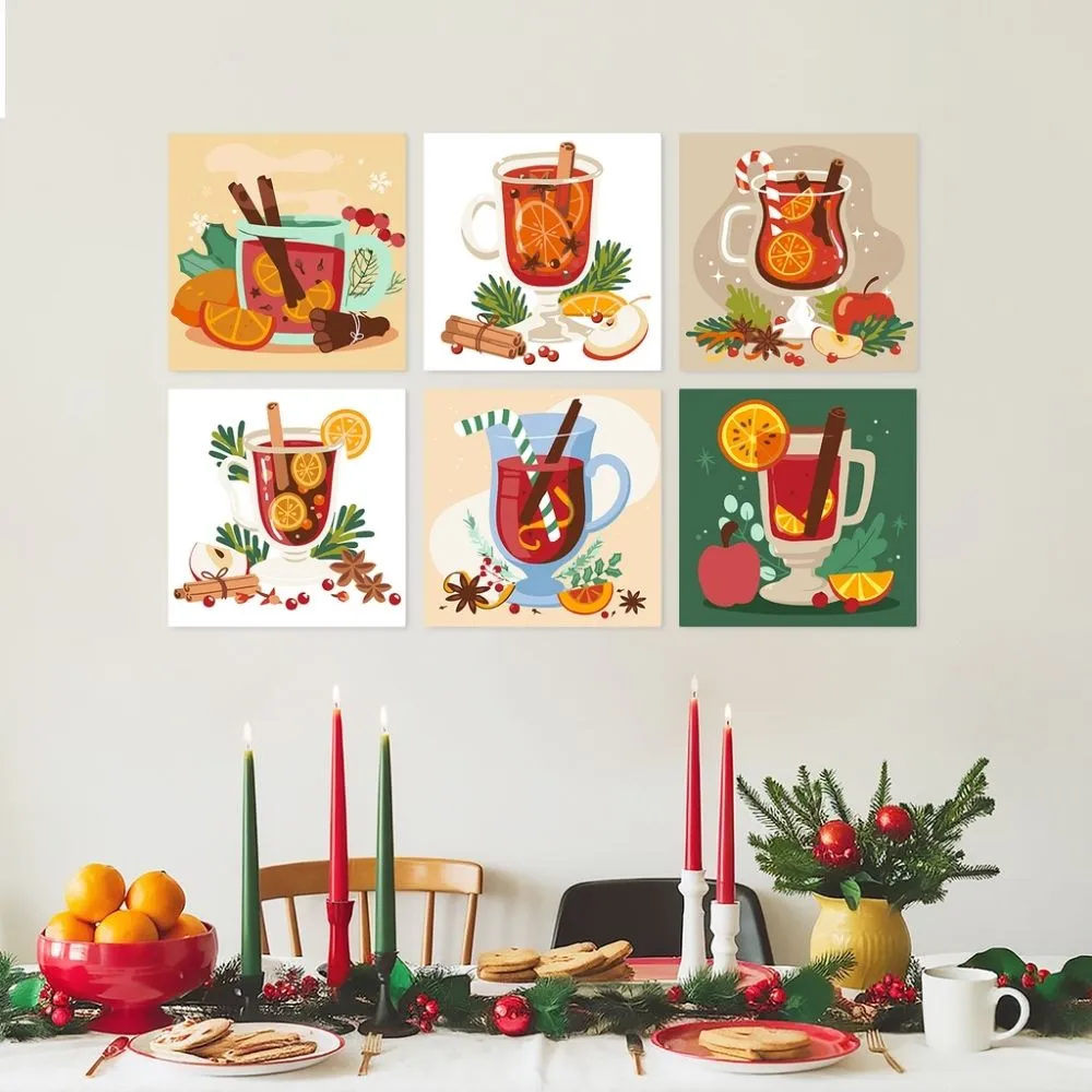 Figured'Art Mini Gekruide winterdrankjes schilderen op nummer 6x 20x20