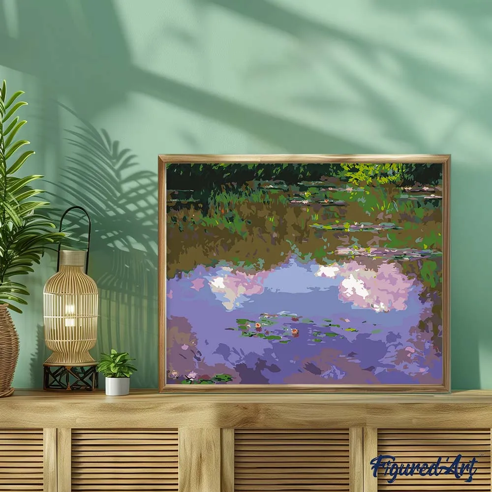 Figured'Art Waterlelies Wolken Monet schilderen op nummer 40x50 cm