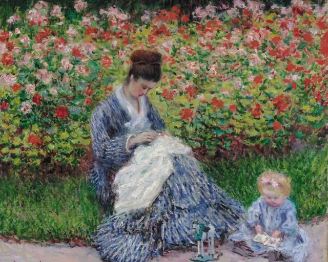 Figured'Art Camille Monet kind tuin schilderen op nummer 40x50 cm