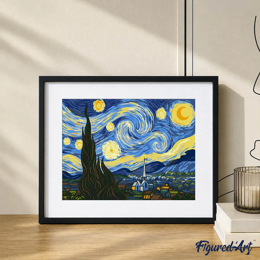 Figured'Art Sterrennacht Schilderen op Nummers Cadeauset van Gogh