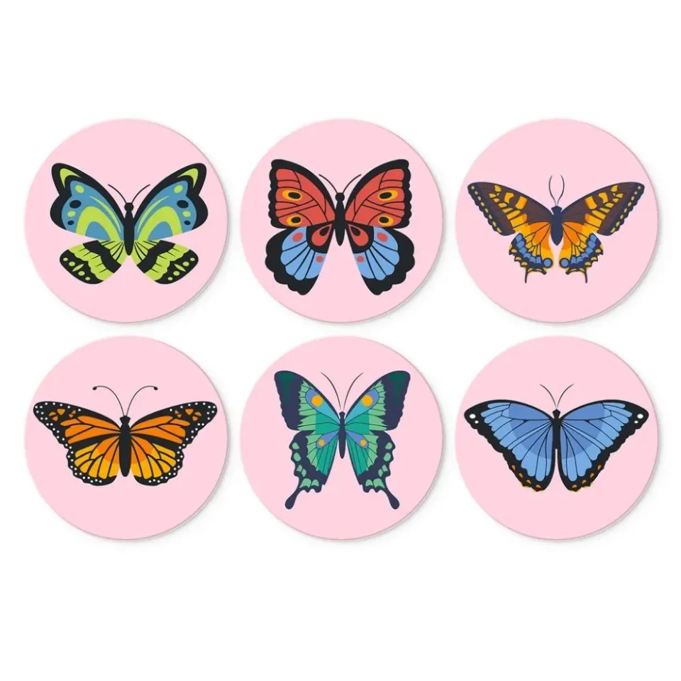 Figured'Art Vlinders schilderen op nummer mini set 6x Ø20cm